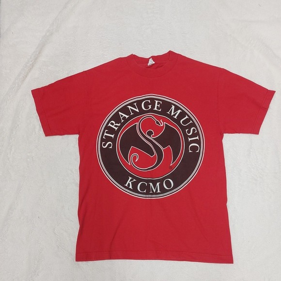 Tech N9ne Strange Music KCMO Rap Shirt Mens Size Medium Double Sided Black & Red - Picture 1 of 14